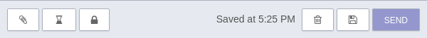 The "send email" toolbar showing a button with a padlock on it